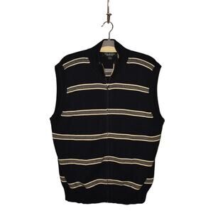 BROOKS BROTHERS $138 Country‎ Club Striped Zip Front Sweater Vest Men's Large